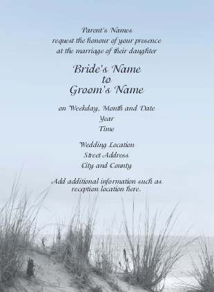 On the Dunes Wedding Invitations