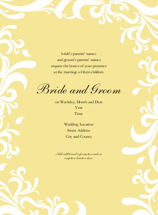 Buttery Yellow Bouquet Wedding Invitations