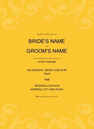 Sunny Yellow Future Wedding Invitations