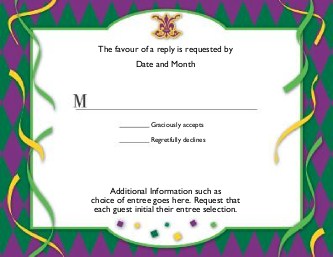 Mardi Gras Marriage Reply Cards