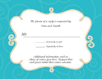 Turquoise Vows Reply Cards