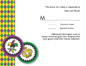 Carnival Wedding Reply Cards