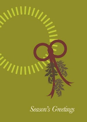 Stylin' Wreath Vertical Christmas Cards