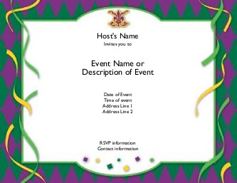 Mardi Gras Marriage Hen Night Invitations