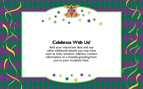 Mardi Gras Marriage Oversized Save the Date  Postcards