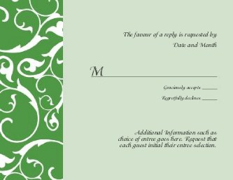 Scrolling Flowers-Light Green Reply Cards