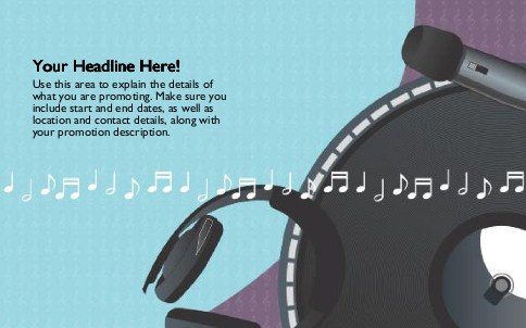 Listen to the Music Full Colour Oversized Postcards