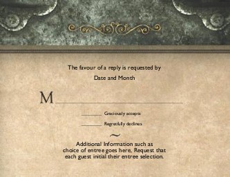 Steel Framed Wedding Reply Cards