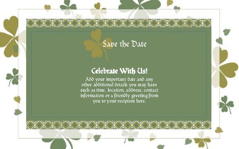 Kiss Me I'm Irish Oversized Save the Date  Postcards