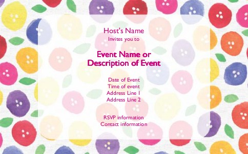 Bright Button Blooms Postcard Invitation-Oversized