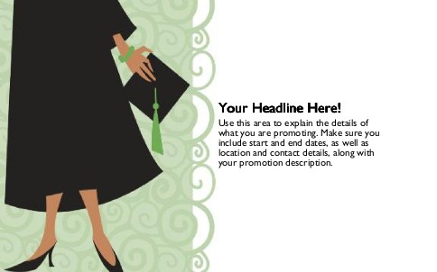 Elegant Graduation Full Colour Oversized Postcards