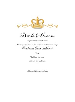 Royal Wedding Wedding Invitations