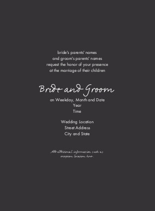 Solid Black Wedding Invitations