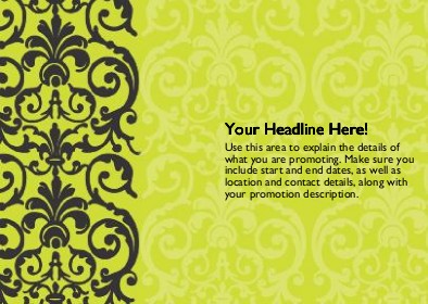 Elegant Lime Lace Full Colour Standard Sized Postcards