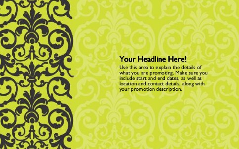 Elegant Lime Lace Full Colour Oversized Postcards