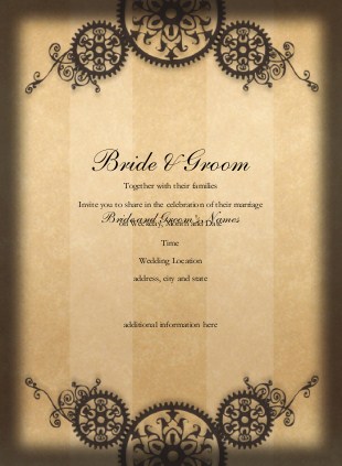 Geared Up for Love Wedding Invitations