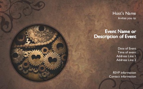 Gears of Love Postcard Invitation-Oversized