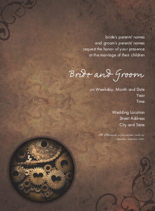 Gears of Love Wedding Invitations