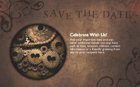 Gears of Love Oversized Save the Date  Postcards