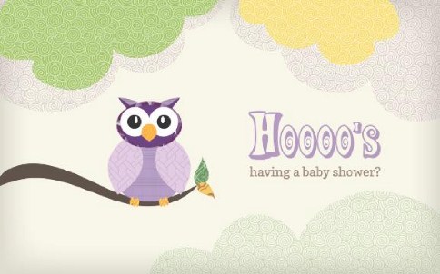 Hoooo's Baby Shower Postcard Invitation-Oversized