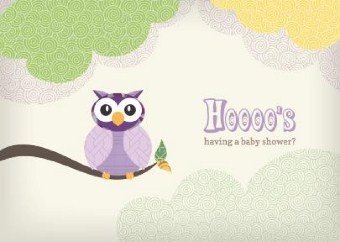 Hoooo's Baby Shower Postcard Invitation-Standard
