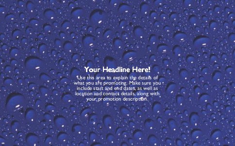 Many Water Drops Full Colour Oversized Postcards