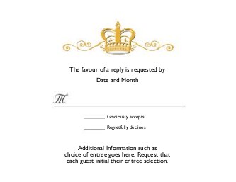 Royal Wedding Reply Cards