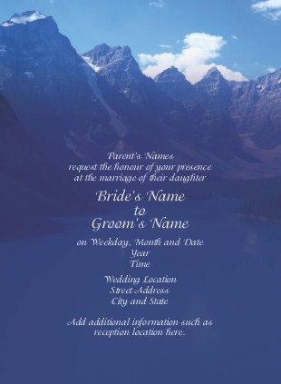 Blue Mountains Wedding Invitations