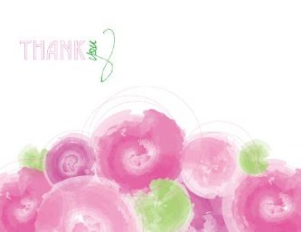 Watercolour Passion Wedding Thank You Cards