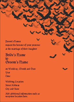 Batty Halloween Wedding Invitations
