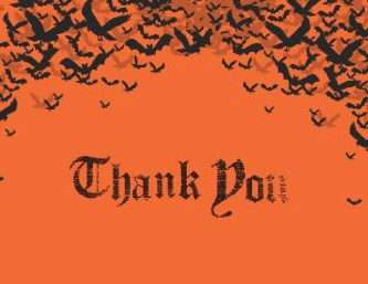 Batty Halloween Wedding Thank You Cards