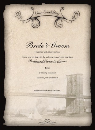 Bridge to Bliss Wedding Invitations