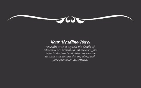 Classic Black and White Flourish Full Colour Oversized Postcards