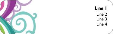 Curly Colours Return Address Labels