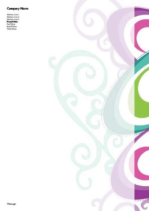 Curly Colours A4 Letterhead