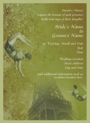 Paris Acrobtique Wedding Invitations