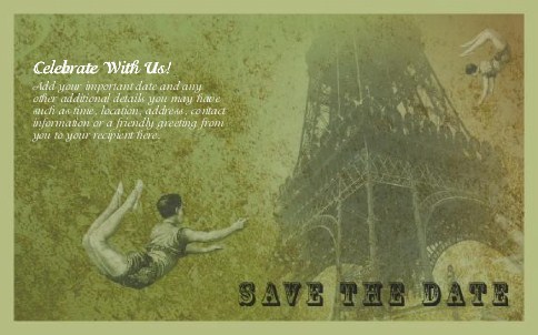 Paris Acrobtique Oversized Save the Date  Postcards