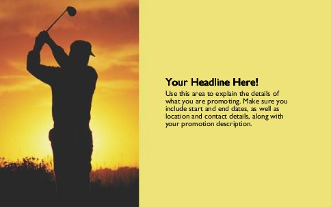 Golfer at Dusk Full Colour Oversized Postcards