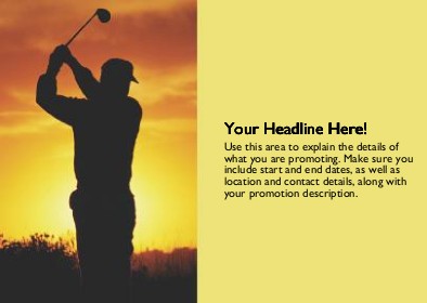 Golfer at Dusk Full Colour Standard Sized Postcards