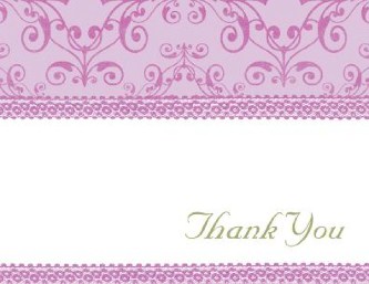 Dusty Rose Rendezvous Wedding Thank You Cards