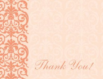 Elegant Coral Lace Wedding Thank You Cards
