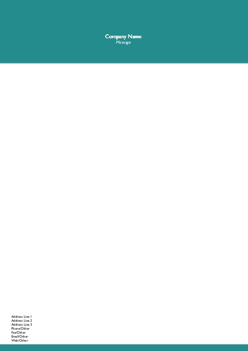 Solid Teal A4 Letterhead