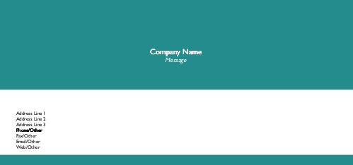 Solid Teal Full Colour Compliment Slips