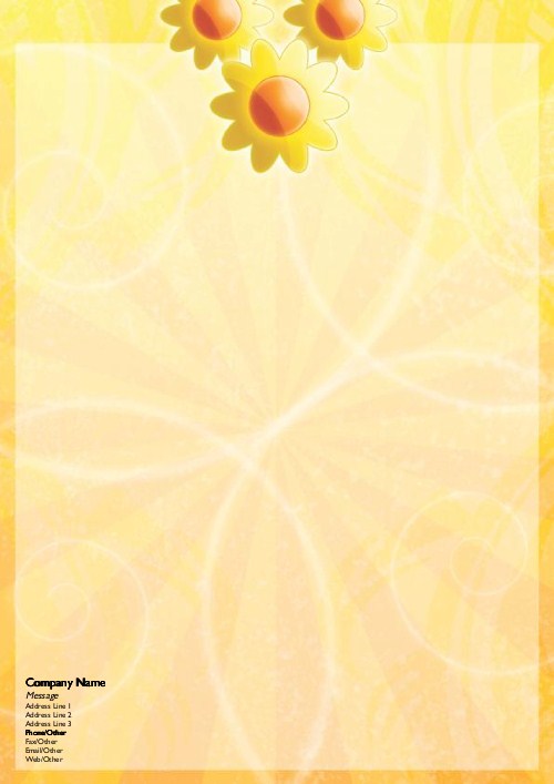 Daisy Sunburst A4 Letterhead