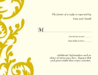 Gold Flirty Swirl Reply Cards
