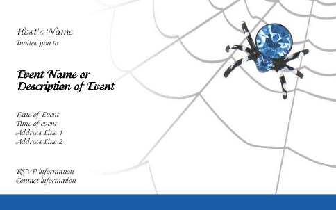 Spider in Web Postcard Invitation-Oversized