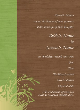 A Green Earth Wedding Invitations