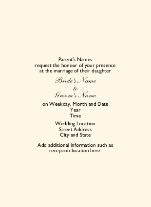 Solid Cream Wedding Invitations