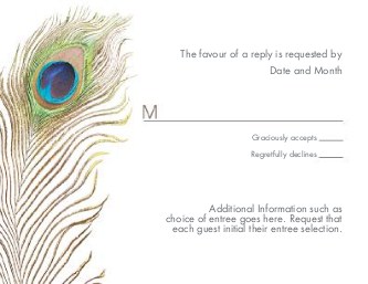 Peacock Plume Reply Cards