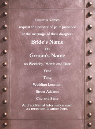 Simply Riveting Wedding Invitations
